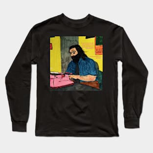 Bruiser Brody at the typewriter Long Sleeve T-Shirt